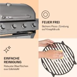 Lucifer 4 Gasgrill 4 X 3,6 KW Brenner 69x45cm Grill Edelstahl Mobil -Gartendekorations Geschäft 10040281 de 0007 logo