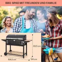 Aberdeen Double Holzkohlegrill Smoker Thermometer 2 Seitentische Mobil -Gartendekorations Geschäft 10040293 de 0007 usp