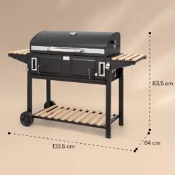 Aberdeen Double Holzkohlegrill Smoker Thermometer 2 Seitentische Mobil -Gartendekorations Geschäft 10040293 yy 0011 dimensions