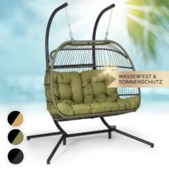 Biarritz Double Hängesessel Zweier PE Aluminium Polyrattan 260 Kg