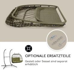 Biarritz Double Hängesessel Zweier PE Aluminium Polyrattan 260 Kg -Gartendekorations Geschäft 10040298 de 0005 usp