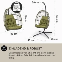 Biarritz Individuelle Hängesessel PE Aluminium Polyrattan 130 Kg 9 Biarritz Individuelle Hängesessel PE Aluminium Polyrattan 130 Kg -Gartendekorations Geschäft 10040300 de 0004 usp