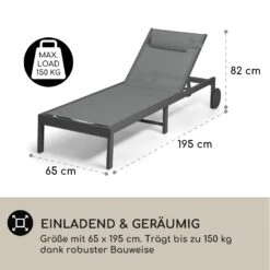 Lucca Lounger Liegestuhl Polyester Aluminium 4-Stufen -Gartendekorations Geschäft 10041235 de 0004 usp