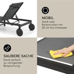 Lucca Lounger Liegestuhl Polyester Aluminium 4-Stufen -Gartendekorations Geschäft 10041235 de 0005 usp