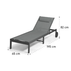 Lucca Lounger Liegestuhl Polyester Aluminium 4-Stufen -Gartendekorations Geschäft 10041235 yy 0011 dimensions