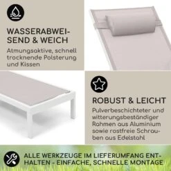 Lucca Lounger Liegestuhl Polyester Aluminium 4-Stufen -Gartendekorations Geschäft 10041236 de 0003 usp