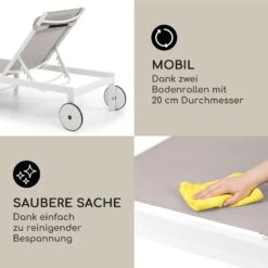 Lucca Lounger Liegestuhl Polyester Aluminium 4-Stufen -Gartendekorations Geschäft 10041236 de 0005 usp